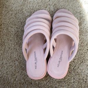 Never worn!! Pink Suede Strappy Sandals